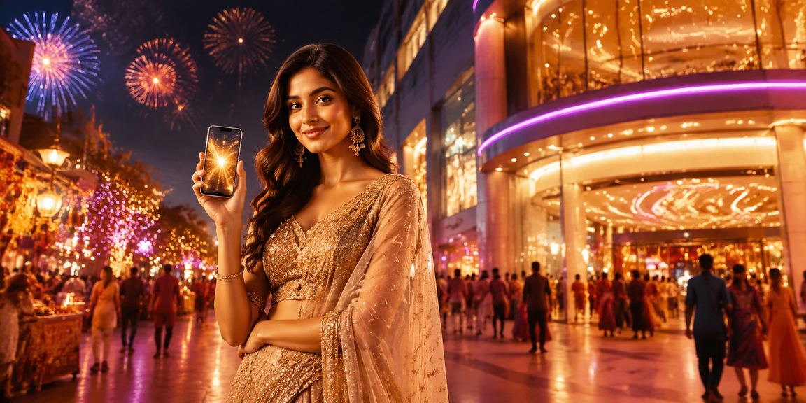 Night market with casino and gaming lights in India