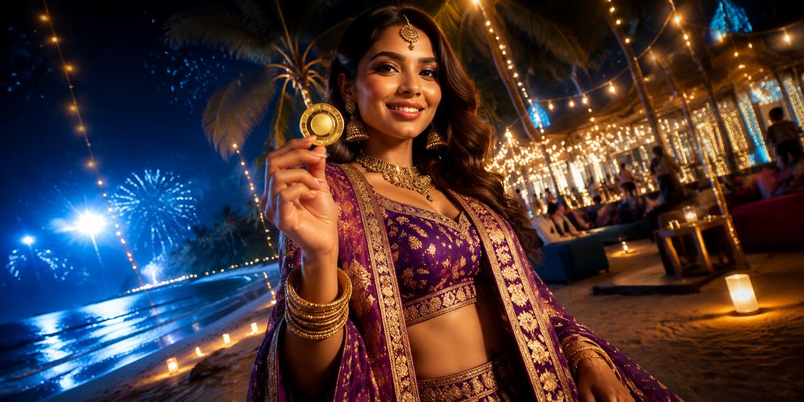 Festive bonus celebration with rich Bollywood colors